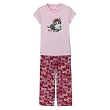 Girls' Xhilaration Valentine's Day Kitty Pajama Set - Pink