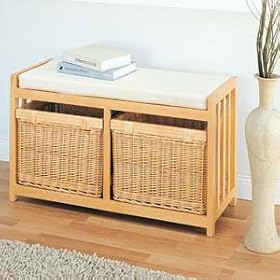 2 DRAWER WOOD BENCH by Organize It All