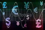 Wallmonkeys Peel and Stick Wall Decals - Blue Purple Financial Sector Global Currencies Abstract - 18