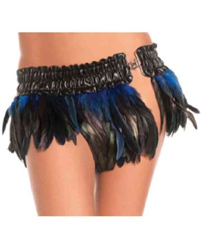 Feather Mini Skirt Blue S/m