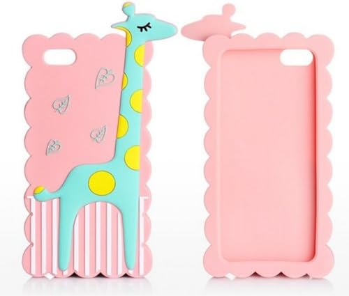 MyBa Pink Animal Giraffe Style Silicone Soft Rubber Case Cover for Apple iPhone 4 4G 4S