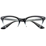 New Womens Half Tinted Modern Retro Clear Lens Wayfarer Cat Eye Glasses Frames