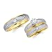 14K Yellow and White 2 Tone Gold Round-cut Diamond Men and Women's Engagement Ring Wedding Band 3 Pieces Set (0.33 CTW., G-H Color, SI1-2 Clarity)