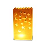Night Sky Lanterns Candle Luminary Bags (Pack of 10) - Stars and Moons Design