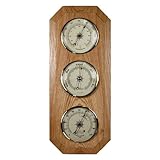 Home Weather Station Barometer Thermometer Hygrometer in Light Oak