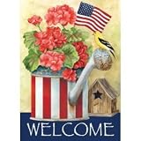 Patriotic Watering Can Garden Flag