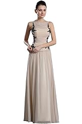 Floor Length Chiffon Spaghetti Strap Evening Dress/Mother-of-the-Bride Dress 