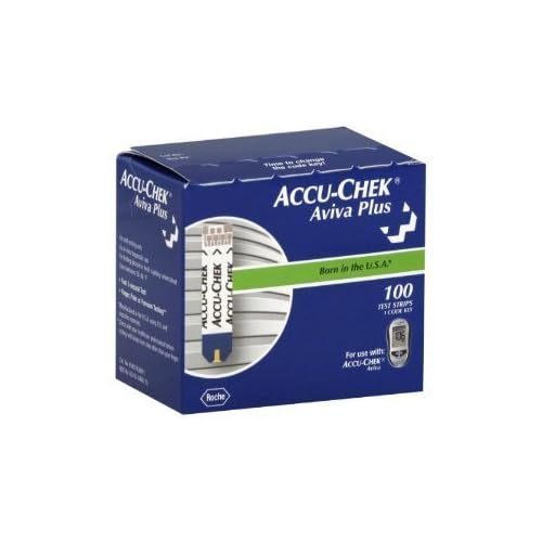 Accu-Chek Aviva Plus Blood Glucose Test Strips, 100 Count image