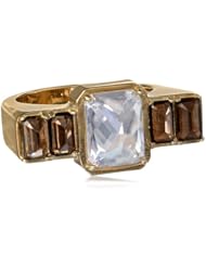 Kelly Wearstler Waverly 18k Gold Plated Crystal Baguette Smoky Topaz Ring
