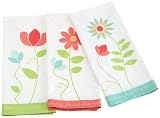 DII Garden Whimsy Floral and Sayings Print Dishtowel, Set of 3