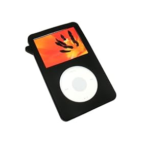 BLACK Silicone Skin Case Cover for Apple iPod Classic 120GB + Screen Protector