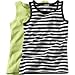 Mini price pack of 2 teen girl's vest tops grn+wht strp 162