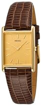 Seiko Men's Dress Brown Leather Strap Watch #SNF670