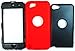 BasTexWireless Bastex Hybrid Armor Case for Apple iPod Touch 5, 5th Generation - Red Silicone Skin / Black Hard [Compatible with iPod Touch 6]