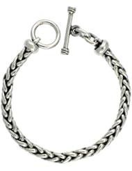 Sterling Silver Handmade Wheat Link Bracelet 1/4 inch wide, sizes 8, 8.5 & 9 inch