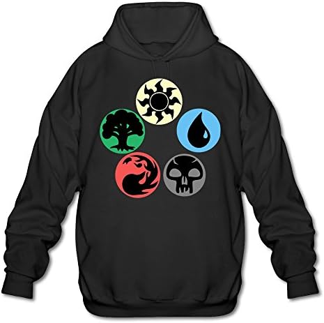 Men's Magic The Gathering Symbol Pattern Hoodie XXL Black