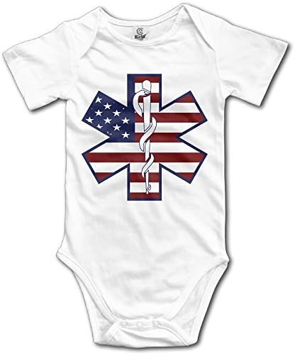 EMT Logo American Flag Infant Boys Girls Baby Onesies Clothing Organic