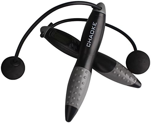 Strength Training Equipment Cordless Jumping Rope with Digital Calorie Counter (Black)