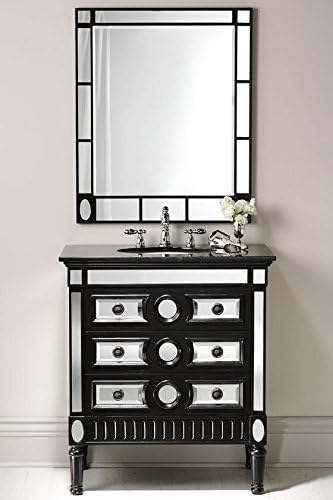 32" Euro Ambrosia Mirrored Granite Top Bathroom Sink Vanity & Mirror # HF0534GT