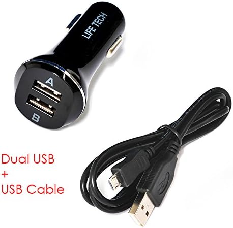 For Plantronics Voyager PRO HD / Voyager PRO UC PRO+ / M100 / Savi Go / Savor M1100 / Backbeat 903+ / Discovery 925 / Voyager 855 975 / Voyager 815 855 975 Bluetooth Life-Tech(TM) Dual Ports USB Car Charger Adapter + USB Charging/Data Cable