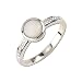 14K White Gold 0.07 ct. Diamond and 3/4 ct. Opal Ring