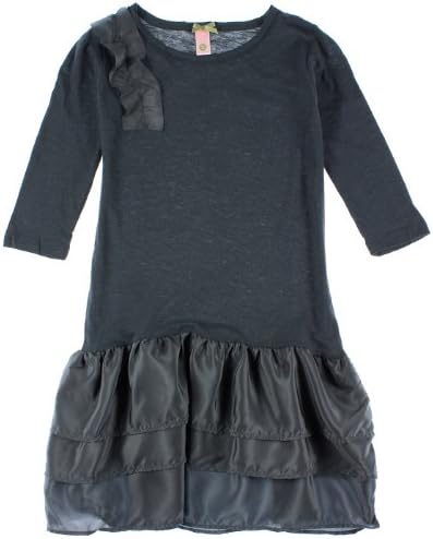 Downeast Girl Girls 7-16 Double Dutch Ruffle Dress Dark Gray