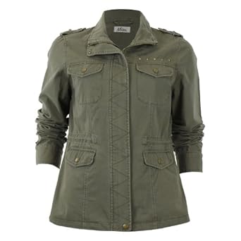Mim Veste Saharienne &agrave; Clous Femme 46 Kaki Fc