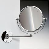 11.8 Extendable Double Face Wall Mounted 5X Magnifying Mirror with Optical Grade Finish: Gold