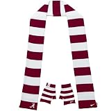 Nike Alabama Crimson Tide Ladies Crimson Striped Scarf & Glove Set
