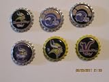 6 Minnesota Vikings Bottlecap Magnets (Set 1)