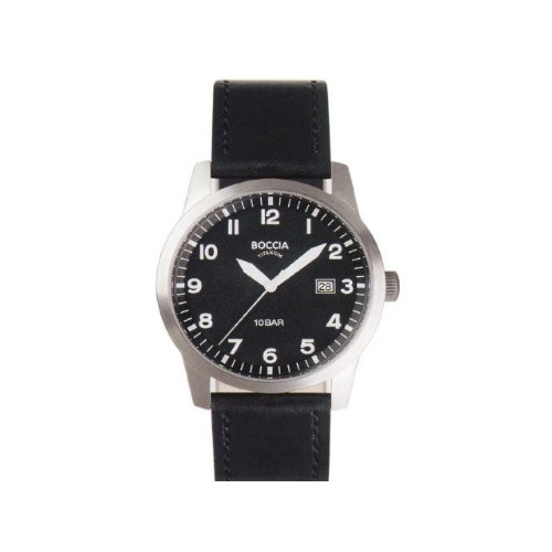 Boccia Herren-Armbanduhr Leder 597-03