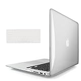 iBenzer - 2 in 1 Soft-Skin Smooth Finish Soft-Touch Plastic Hard Case Cover & Keyboard Cover for 13 inches Macbook Air 13.3'' NO CD ROM, Crystal Clear MMA13CYCL+1