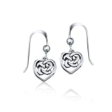 Bling Jewelry Sterling Silver Celtic Knot Open Heart Drop Earrings