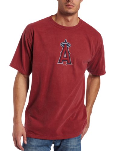 MLB Los Angeles Angels Of Anaheim Adult Short Sleeve Pigment Dye Tee (Pigment Brick, Xx-Large)