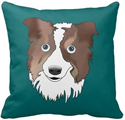 Border Collie Brown Tan Cute Illustrated Dog Simple And Fashion Throw Pillow Case Cover