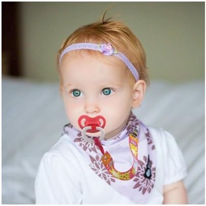 Universal Pacifier Clip Paci Holder Teether Clip Soothie Paci- Blue Dots