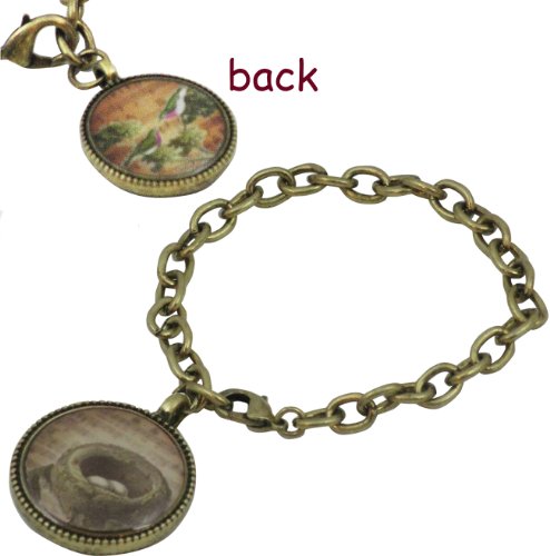 Reversable! 2 in 1 Vintage Songbirds & Bird's Nest French Art Nouveau Style Bracelet - Antique Brass/Gold Finish By Lavishy