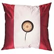 Decorative Handmade Silky White & Crimson Red Cushion Cover / Pillow Sham - Golden Sunflower Design