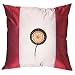 Decorative Handmade Silky White & Crimson Red Cushion Cover / Pillow Sham - Golden Sunflower Design