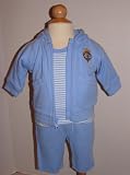 Ralph Lauren Boys Layette 3 Piece Sweatsuit & Tee with Nautical Crest Logo