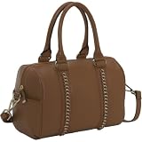 Calvin Klein Torino Leather Satchel (Caramel)