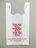 Plastic Bag- 1000 bags/cs - 'Thank You' White T Shirt Bag 11.5"x 6.5"x 21" 13 mic