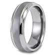 Beveled Edge Brushed and Polished Titanium Ring (7mm) - Sizes 6 - 13