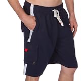 Sakkas Mens Solid Color with Contrast Stripes Skate Surf Board Short / Swim Trunks