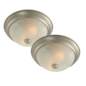 Royce Lighting Twin Pack Flush Mount in Brushed Nickel Finish by Royce Lighting
