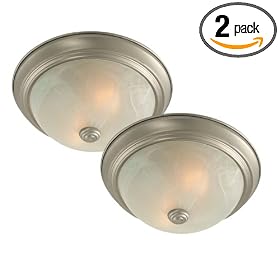 Royce Lighting Twin Pack Flush Mount in Brushed Nickel Finish
