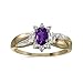 14k Yellow Gold Oval Amethyst And Diamond Ring title=