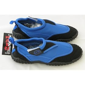 Adults Aqua Shoes in Black with Blue Size UK 6