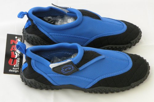 Adults Aqua Shoes in Black with Blue Size UK 6