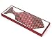 Mens Designer Hand Made 100% Silk Tie - Red with White Diamond Design - Complete with Gift Box